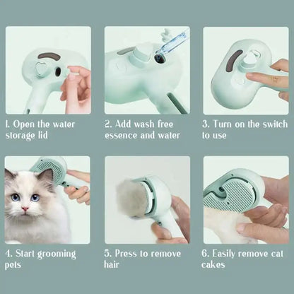 Cepillo de Vapor para Mascotas - ¡Masaje y limpieza en uno!